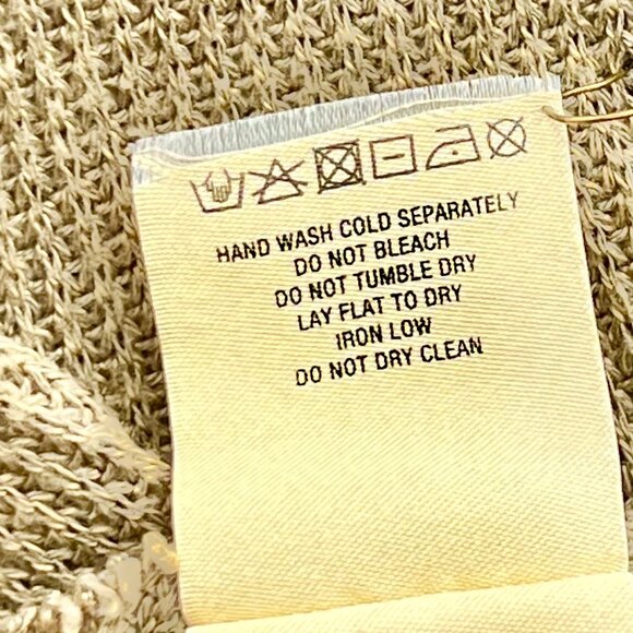 ANTHROPOLOGIE Deletta Millipa Cold Shoulder Waffle Knit Olive Swing Top - Med - Picture 13 of 13